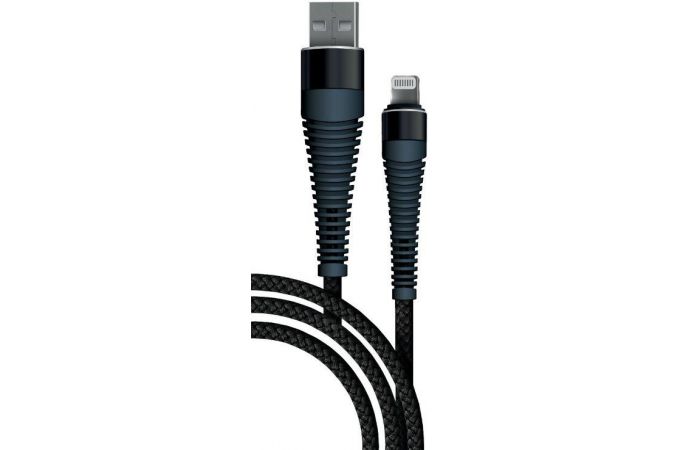 Кабель USB - Lightning BoraSCO Apple 8-pin (38507) 3A (черный) 1м