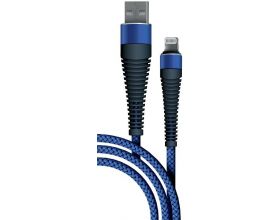 Кабель USB - Lightning BoraSCO Fishbone Apple 8-pin (38509) 3A (темно-синий) 1м