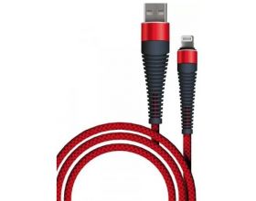 Кабель USB - Lightning BoraSCO Fishbone Apple 8-pin (50185) 3A (красный) 1м