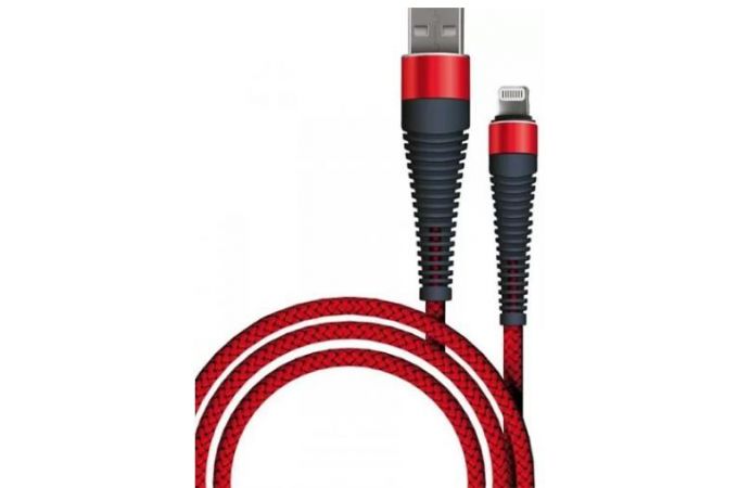 Кабель USB - Lightning BoraSCO Fishbone Apple 8-pin (50185) 3A (красный) 1м