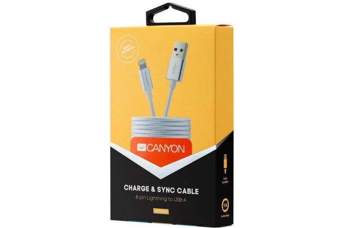 Кабель USB - Lightning Canyon CFI-3 Apple 8-pin (белый)