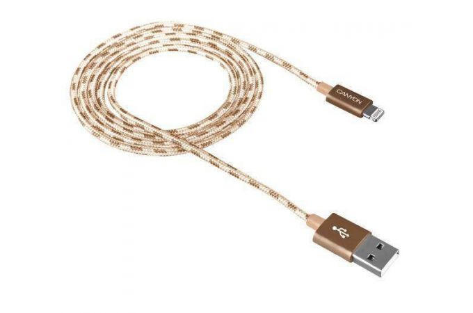 Кабель USB - Lightning Canyon CFI-3 Apple 8-pin (золотистый)