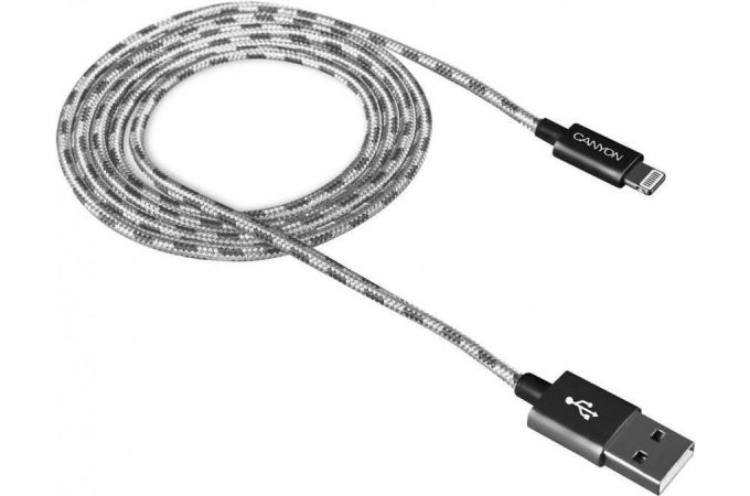Кабель USB - Lightning Canyon CFI-3 Apple 8-pin (серый)