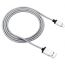 Кабель USB - Lightning Canyon MFI-3 Apple 8-pin (белый) 1м (плетеный нейлон и гибкое металлическое покрытие)