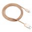 Кабель USB - Lightning Canyon MFI-3 Apple 8-pin (золотистый) 1м (плетеный нейлон и гибкое металлическое покрытие)