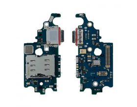 Шлейф для Samsung G991B Galaxy S21 с разъемом зарядки + коннектор Sim (плата) org (орг)