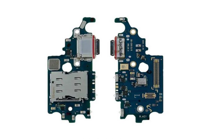 Шлейф для Samsung G991B Galaxy S21 с разъемом зарядки + коннектор Sim (плата) org (орг)