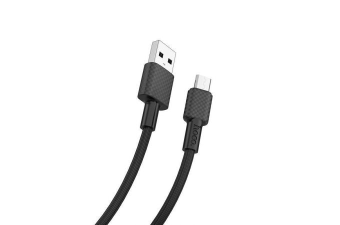 Кабель USB - MicroUSB HOCO X29 2,4A (черный) 1м (текстурированный)