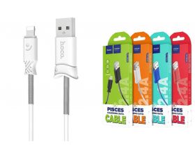 Кабель USB - Lightning HOCO X24, 2,4A (белый) 1м (пружины)