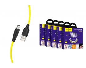 Кабель USB - Lightning HOCO X21 PLUS, 2,4A (черно-желтый) 1м (силиконовый)