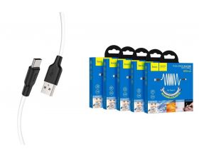 Кабель USB - USB Type-C HOCO X21 PLUS, 3A (черно-белый) 1м (силиконовый)