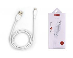 Кабель USB - Lightning BYZ BC-008i AM-8pin, 2.4A силикон (белый) 1м