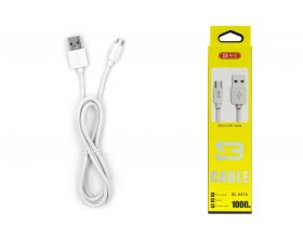 Кабель USB - MicroUSB BYZ BL-641A AM-microBM ПВХ (белый) 1м