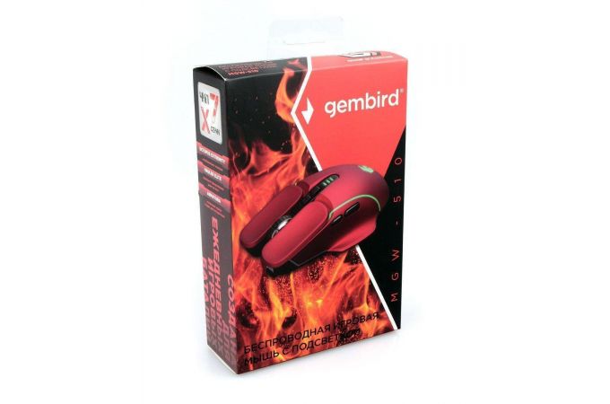Мышь игровая беспроводная Gembird MGW-510 (красный)