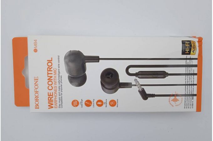 Наушники вакуумные проводные BOROFONE BM84 Berry (черный) (УЦЕНКА! МЯТАЯ УПАКОВКА)