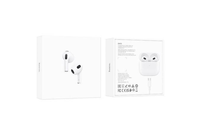 Наушники вакуумные беспроводные HOCO EW76 True wireless stereo headset (белый)