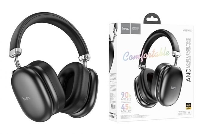 Наушники мониторные беспроводные HOCO W35 Max Auspicious ANC BT headphones (черный)