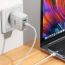 Сетевое зарядное устройство USB+USB-C + кабель Type-C-Type-C HOCO C136A Rock PD45W+QC3.0 (белый)