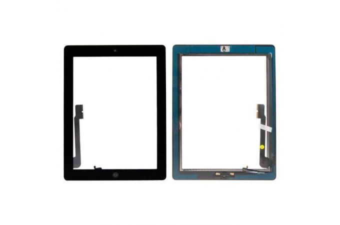 Тачскрин для iPad 4 с кнопкой Home + скотч (черный), org (орг)
