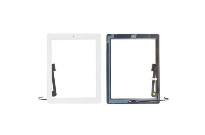 Тачскрин для iPad 4 с кнопкой Home + скотч (белый), org