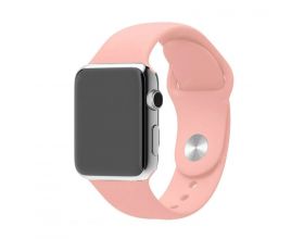 Ремешок силиконовый для Apple Watch 42-44 мм цвет розовый песок размер ML тех. пак