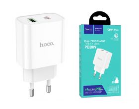 Сетевое зарядное устройство USB + USB-C HOCO C80A Plus Rapido PD20W+ QC3.0 (белый)