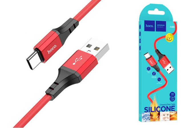 Кабель USB - USB Type-C HOCO X86 (красный) 1м