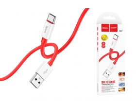 Кабель USB - USB Type-C HOCO X87 силиконовый (красный) 1м