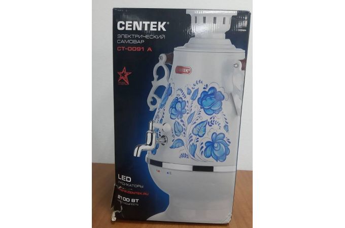 Самовар CENTEK CT-0091 A белый с рисунком повр.упак. 2100 Вт, 4 л, керамический заварник