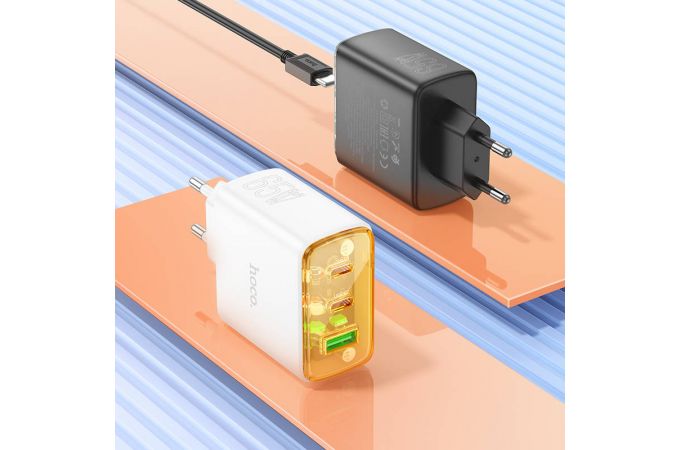 Сетевое зарядное устройство 2USB-C + USB HOCO CS44A Smart PD65W + QC3.0 (черный)