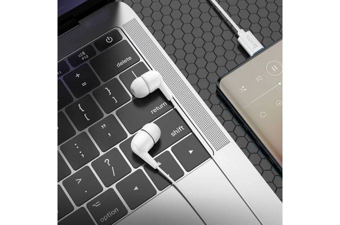 Наушники вакуумные проводные HOCO M97 Enjoy universal digital earphones with microphone штекер Type-C (белый)