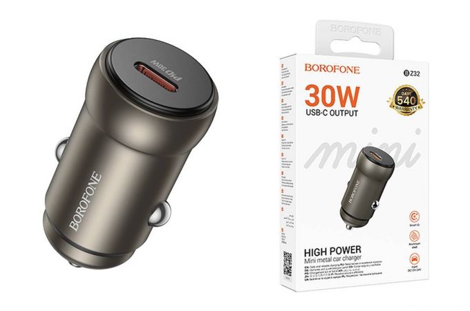 Автомобильное зарядное устройство АЗУ USB-C BOROFONE BZ32 Fresh single port PD30W (золотой)