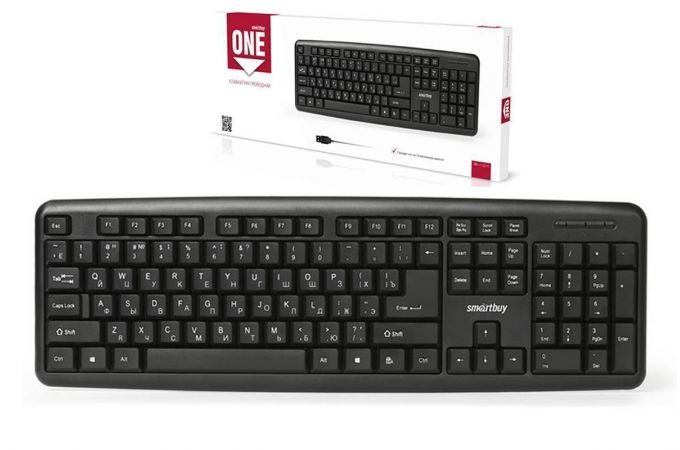 Клавиатура проводная Smartbuy ONE 112 USB  (SBK-112U-K) (черный)