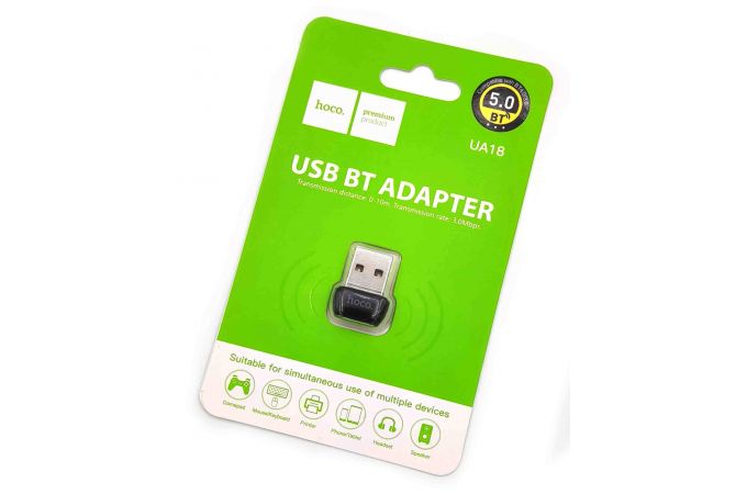 Адаптер USB Bluetooth 5.0 HOCO UA18 (USB 2.0)