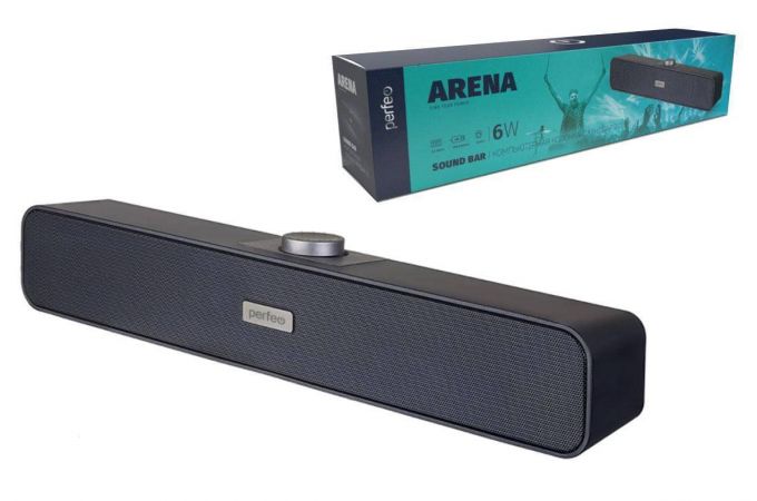Колонка-саундбар Perfeo "ARENA", мощность 6 Вт, USB, "графит" PF_A4437 (У)