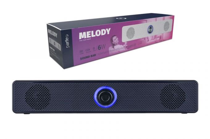 Колонка-саундбар Perfeo "MELODY", мощность 6 Вт, USB, пластик, черный PF_A4435