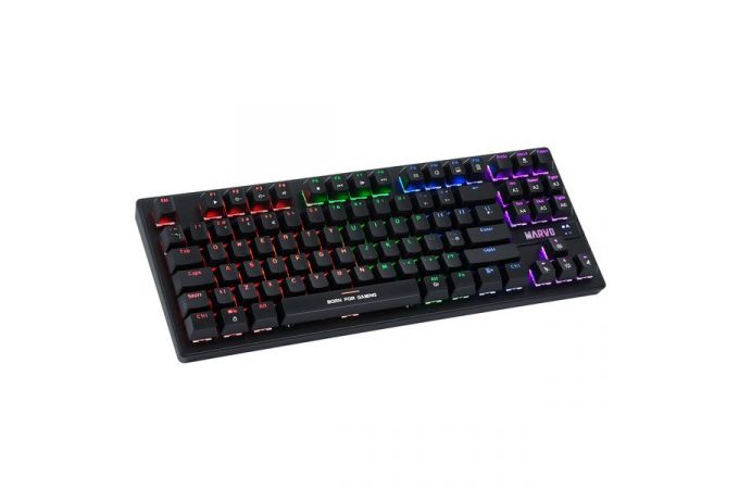 Клавиатура игровая механическая проводная MARVO KG901, подсветка RGB, 87 кл. USB (чёрный)