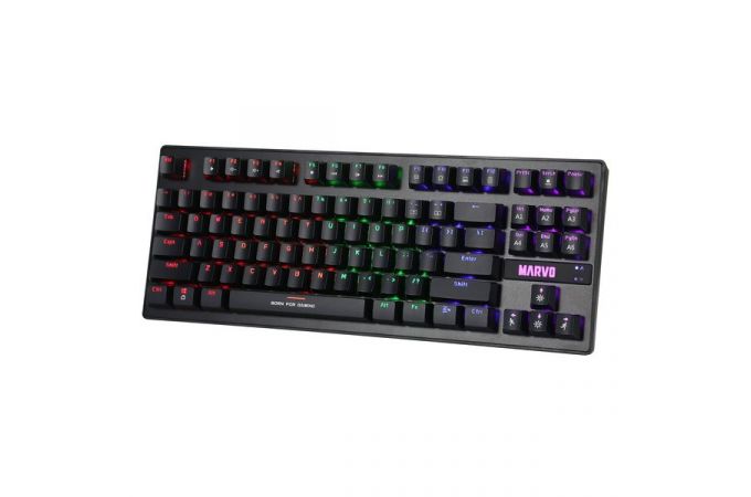 Клавиатура игровая механическая проводная MARVO KG901, подсветка RGB, 87 кл. USB (чёрный)