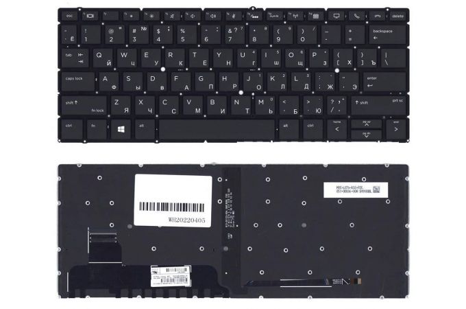 Клавиатура для ноутбука HP EliteBook x360 830 G5 черная с подсветкой