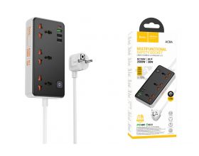 Сетевой фильтр HOCO AC8A Storm (2м, 3  розетки, 3 USB + USB-C  PD30W Fast Charger (черный)