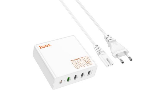 Сетевое зарядное устройство 4USB + USB-C HOCO C114A Vision PD65W Fast Charging 3.0 (белый)