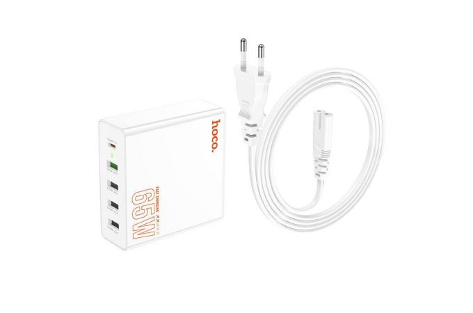 Сетевое зарядное устройство 4USB + USB-C HOCO C114A Vision PD65W Fast Charging 3.0 (белый)