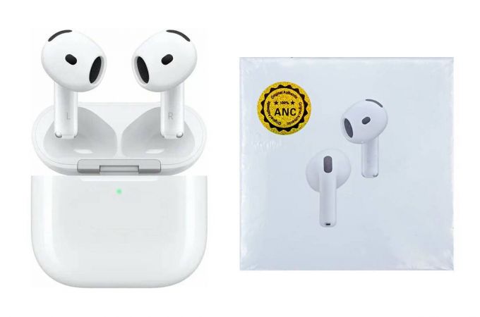 Наушники беспроводные AirPods 4 (copy orig) (белый) ANC MK (анимация, сенсор, шумка)