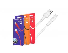 Кабель USB - USB Type-C BOROFONE BX30, 3A (белый) 1м (силиконовый)