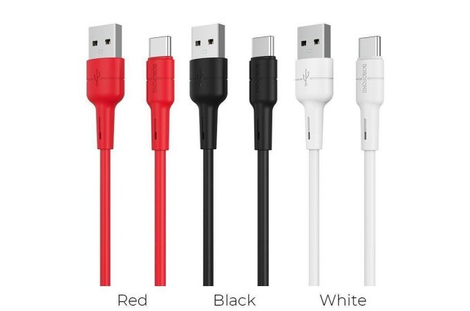 Кабель USB - USB Type-C BOROFONE BX30, 3A (белый) 1м (силиконовый)