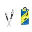 Кабель USB - Lightning HOCO U105, 3A (серебристый) 1,2м (с усилением сгиба, двойная оплетка)