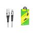 Кабель USB - USB Type-C HOCO U105 3A (серебристый) 1м (с усилением сгиба, двойная оплетка)