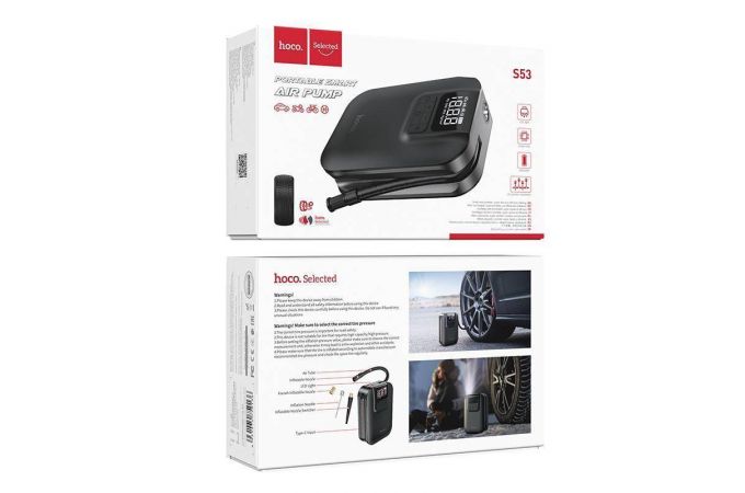 Компрессор автомобильный HOCO S53 Breeze portable smart air pump (универсальный)