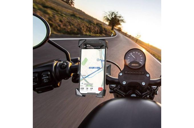 Держатель велосипедный для телефона HOCO CA58 универсальный на руль мототехники (черный)