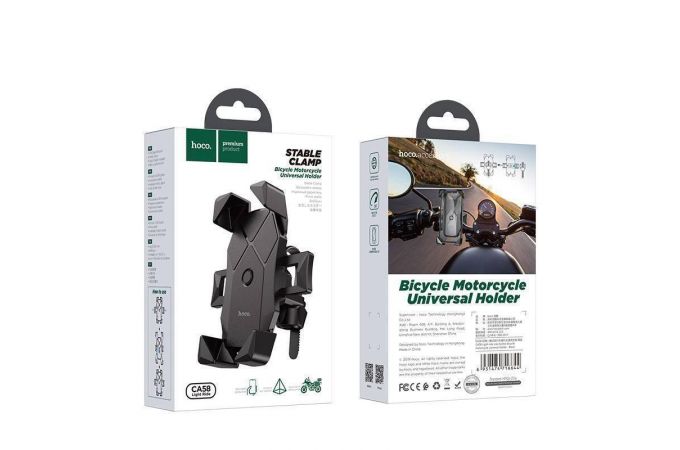 Держатель велосипедный для телефона HOCO CA58 универсальный на руль мототехники (черный)